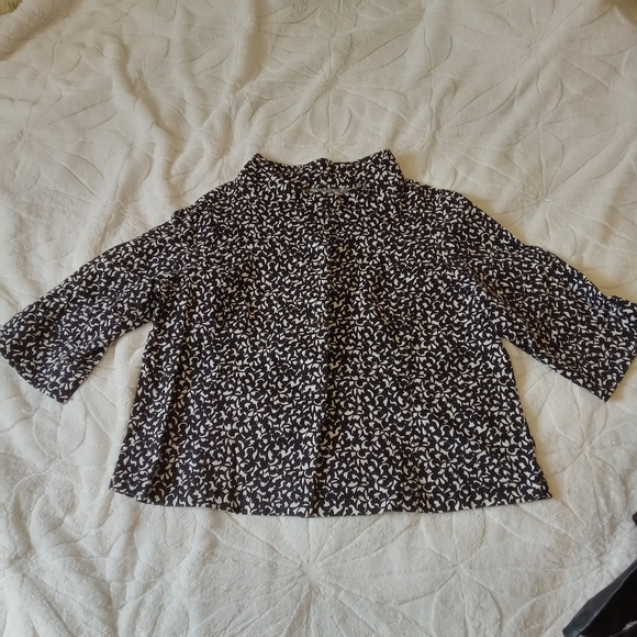 L.A.L Black and White PatternedPea Coat - Picture 1 of 3